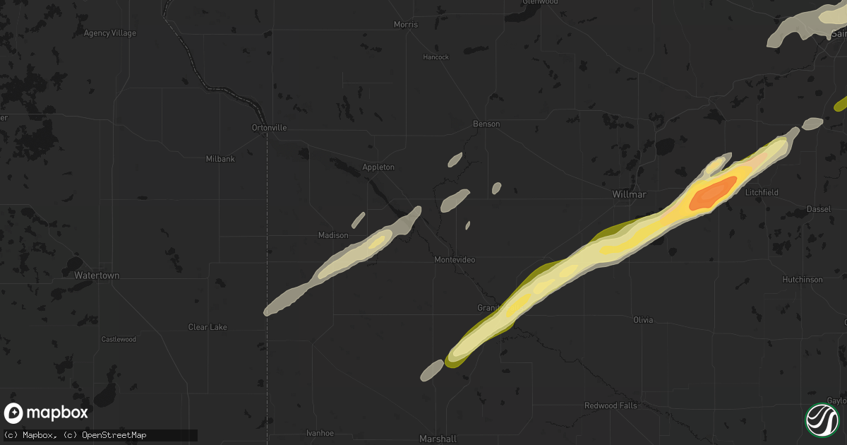 Hail map in Watson, MN on October 28, 2026