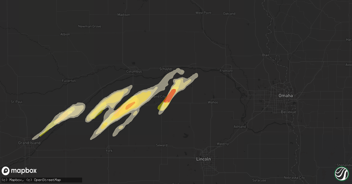 Hail map in Bruno, NE on October 29, 2013