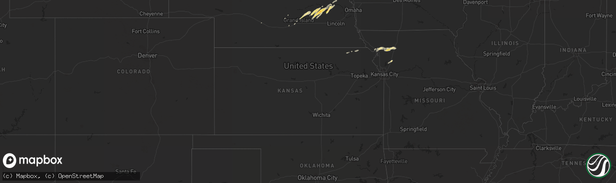 Hail map in Kansas on October 29, 2013