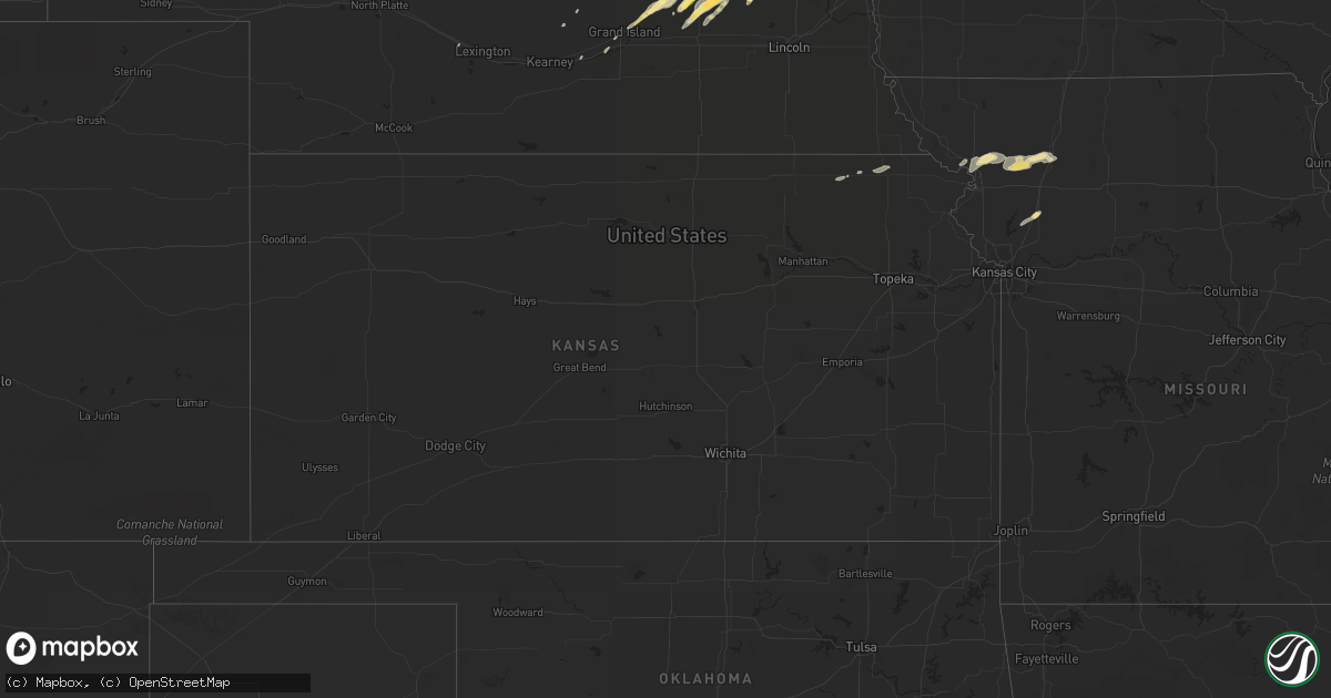 Hail map in Kansas on October 29, 2013