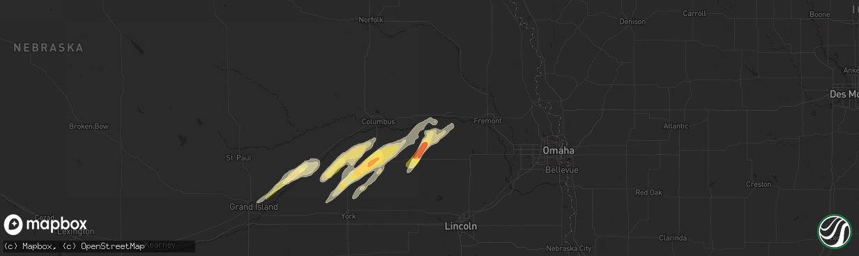 Hail map in Linwood, NE on October 29, 2013