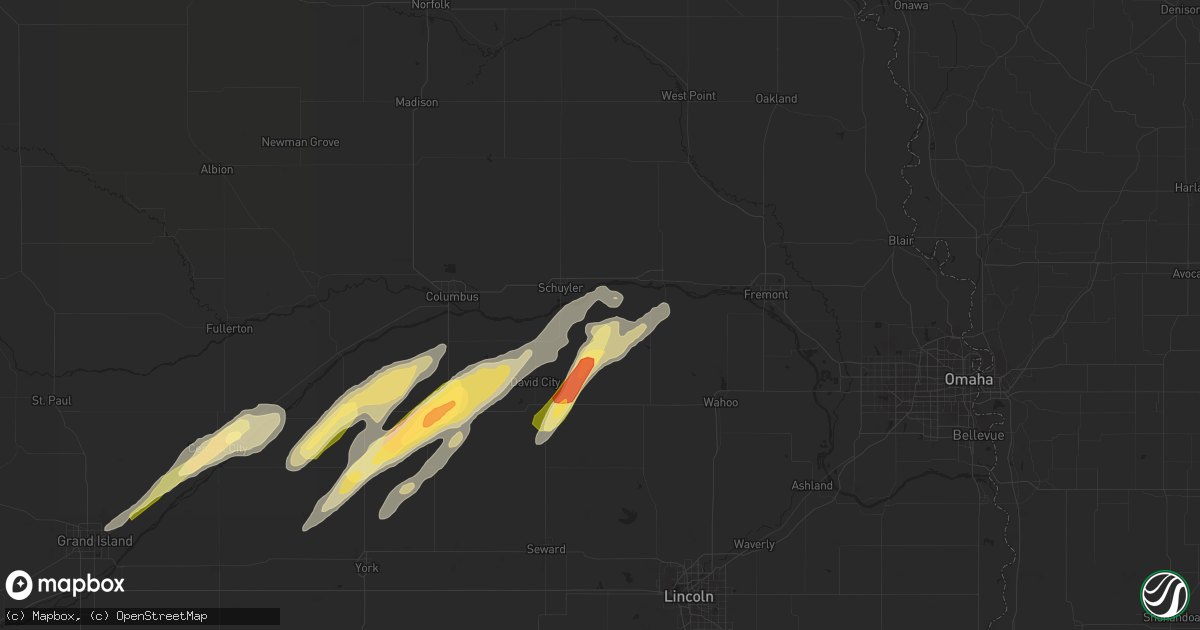 Hail map in Linwood, NE on October 29, 2013