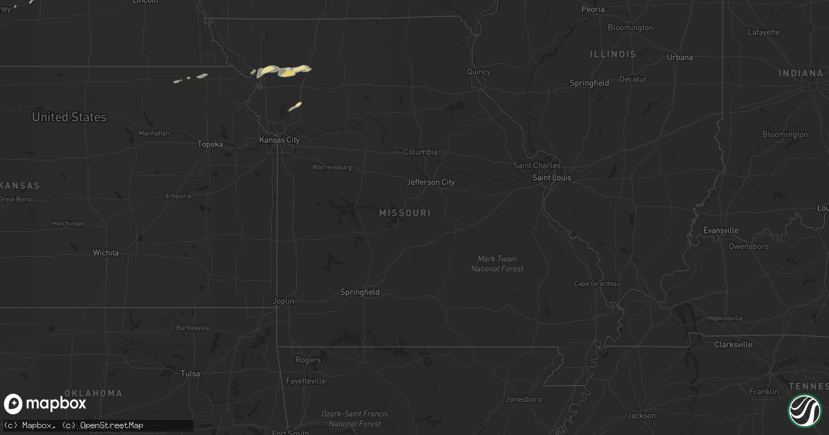 Hail map in Missouri on October 29, 2013