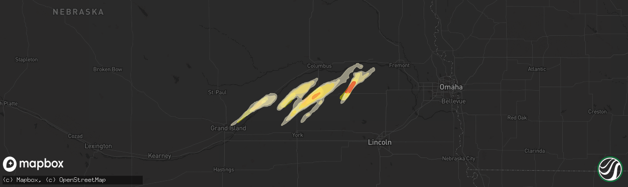 Hail map in Shelby, NE on October 29, 2013