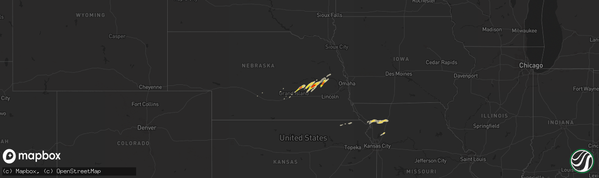 Hail map on October 29, 2013