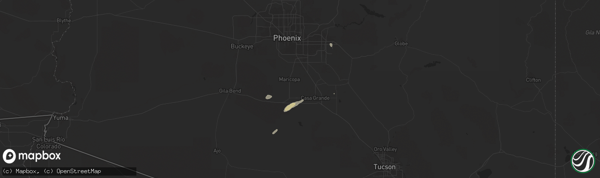 Hail map in Maricopa, AZ on October 29, 2015