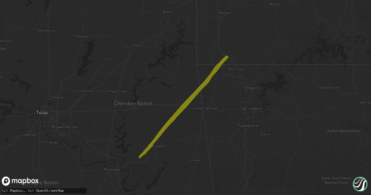 Hail map in Colcord, OK on October 29, 2019