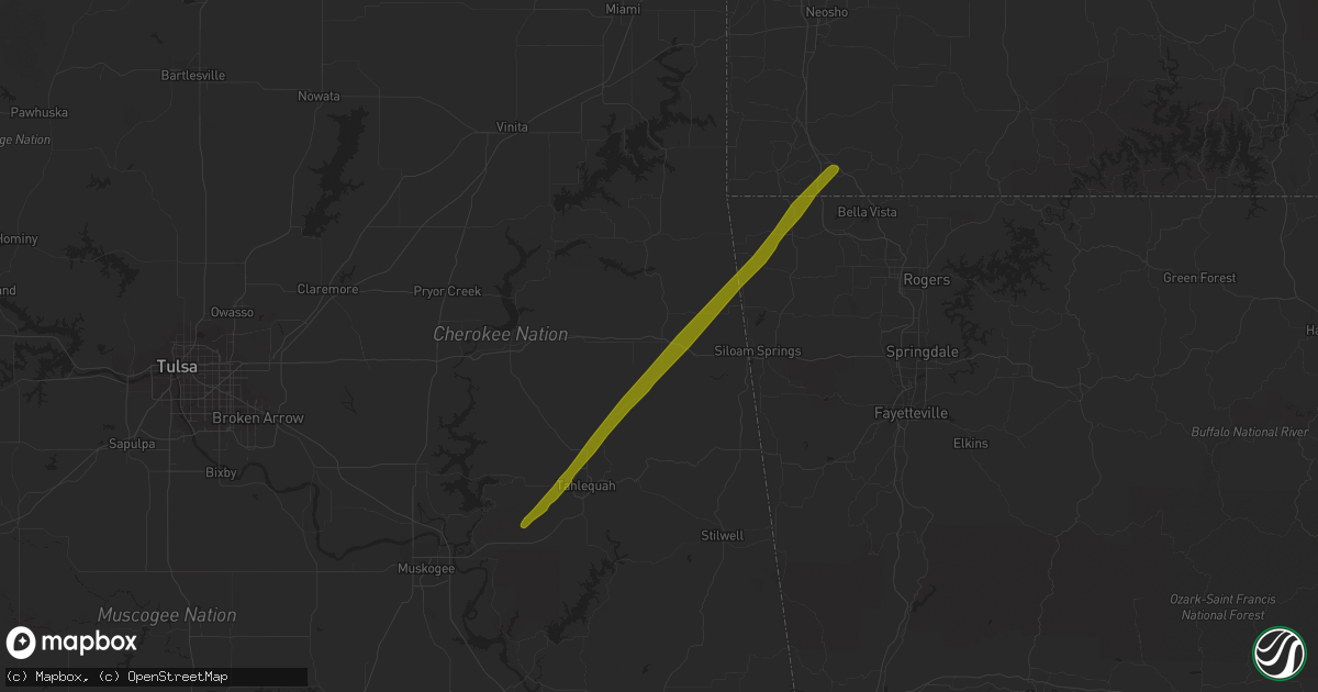 Hail map in Kansas, OK on October 29, 2019