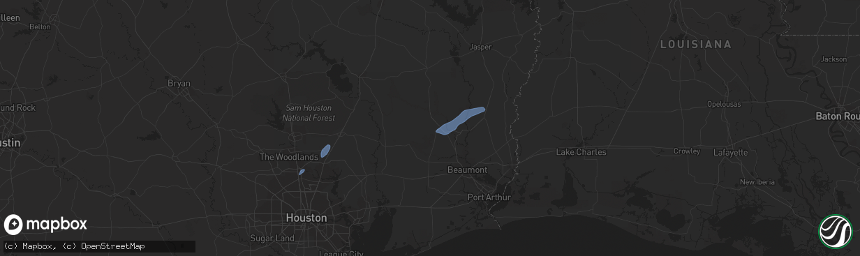 Hail map in Kountze, TX on October 29, 2019