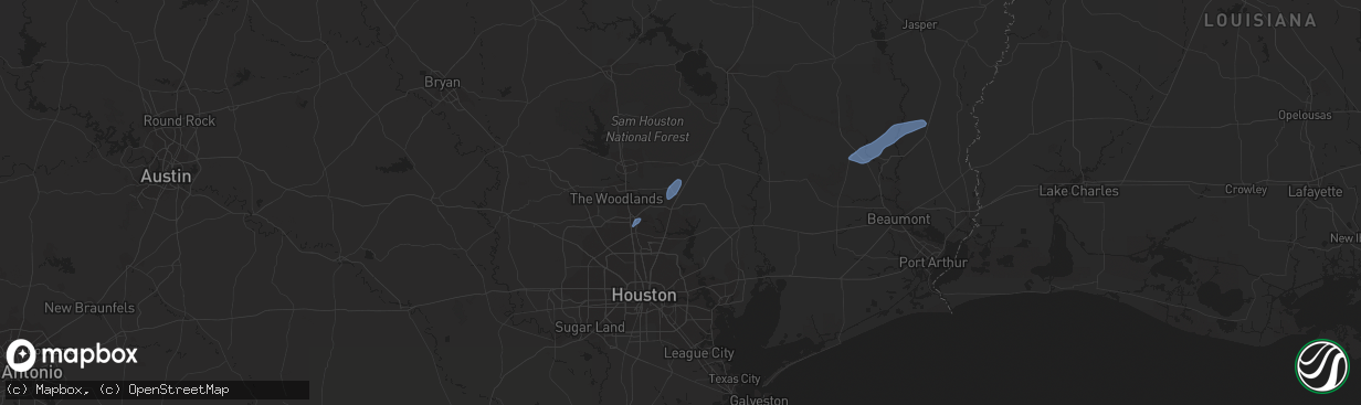 Hail map in New Caney, TX on October 29, 2019