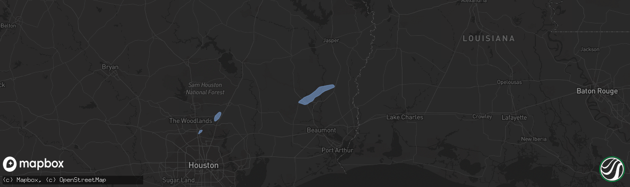 Hail map in Silsbee, TX on October 29, 2019