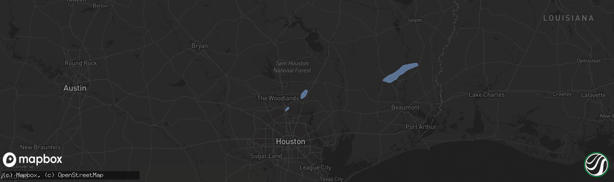 Hail map in Splendora, TX on October 29, 2019