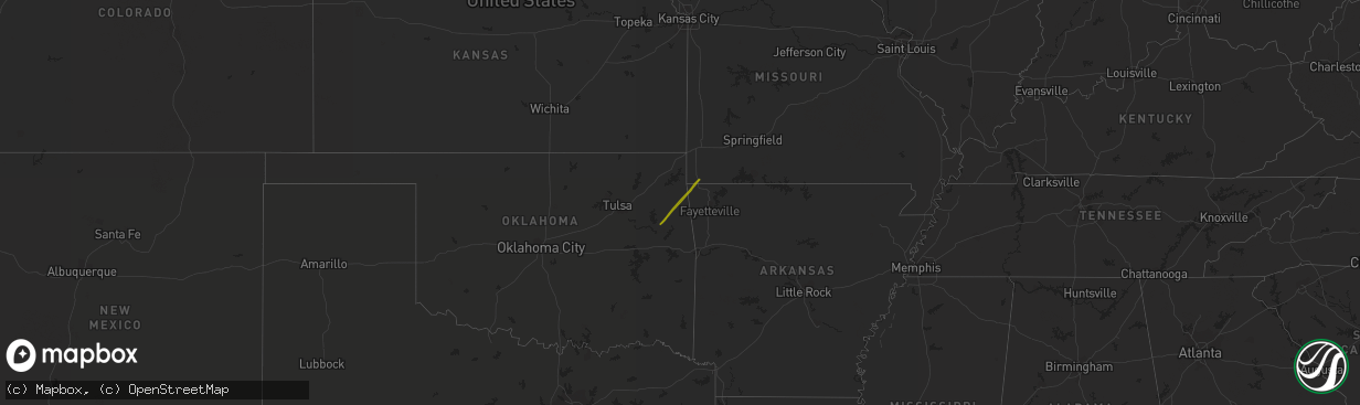 Hail map on October 29, 2019