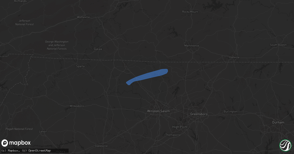 Hail map in Westfield, NC on October 29, 2020