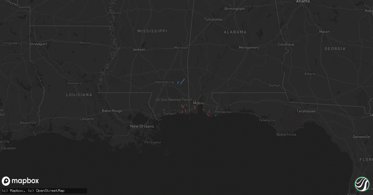 Hail map in Alabama on October 29, 2022