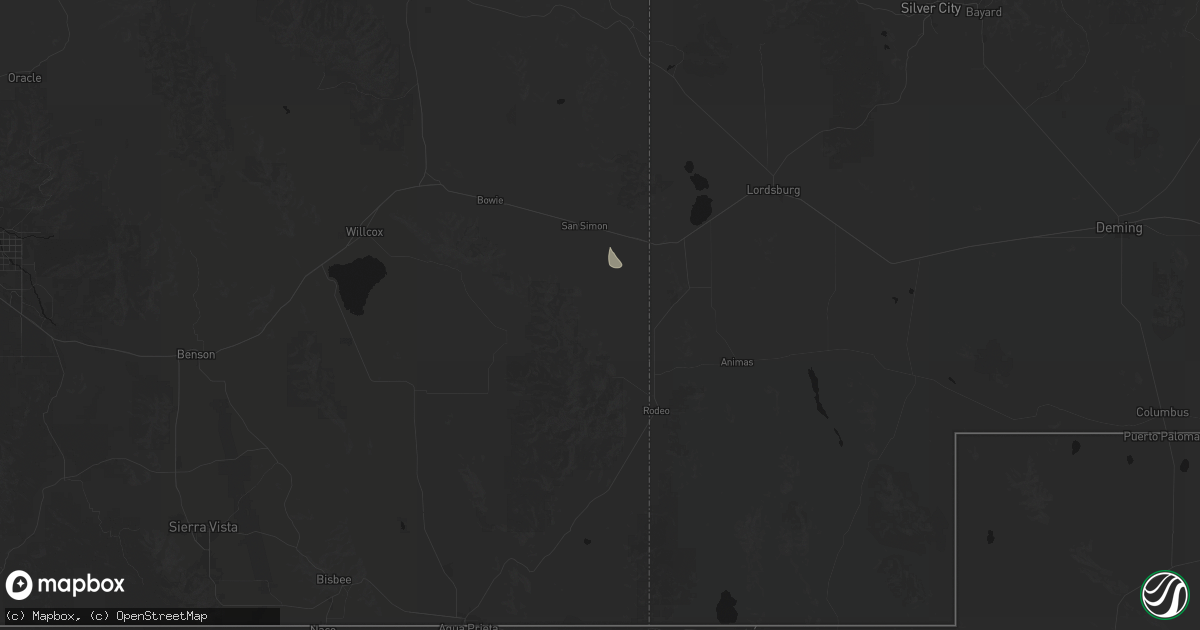 Hail map in San Simon, AZ on October 29, 2026
