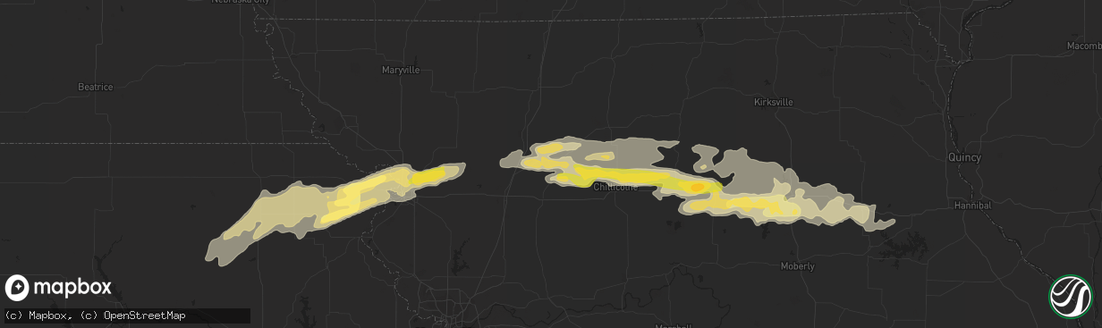 Hail map in Gallatin, MO on October 30, 2013