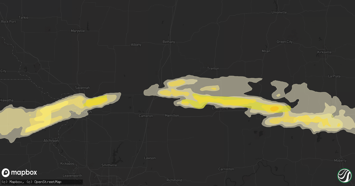 Hail map in Gallatin, MO on October 30, 2013