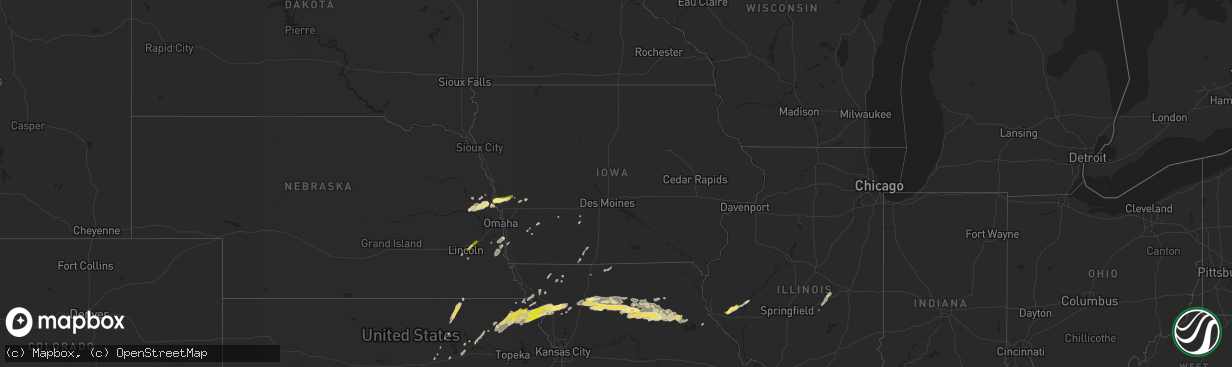 Hail map in Iowa on October 30, 2013