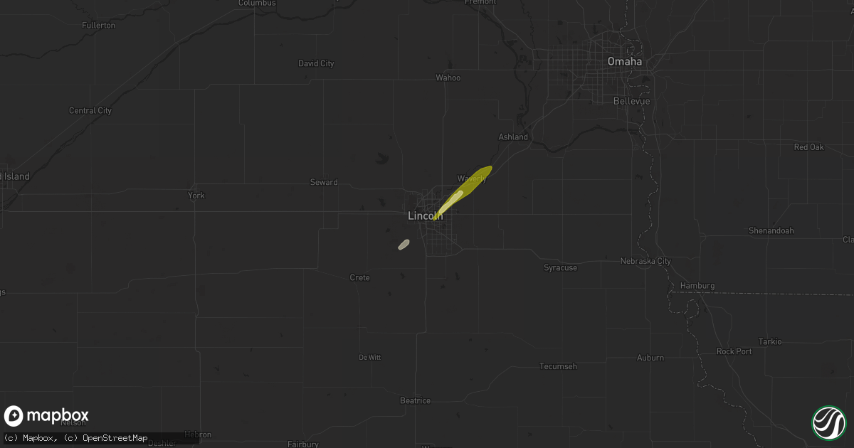 Hail map in Lincoln, NE on October 30, 2013