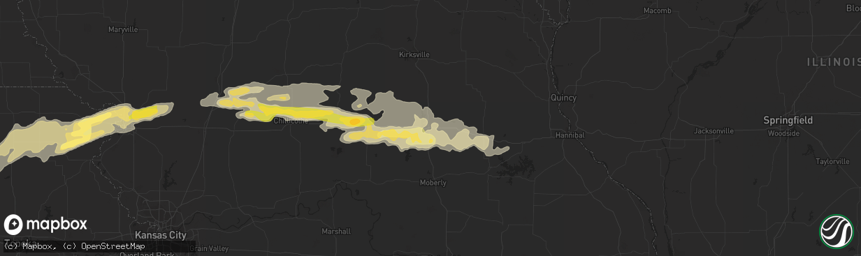 Hail map in Macon, MO on October 30, 2013