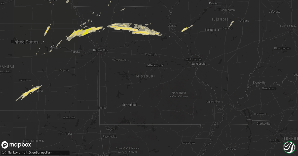 Hail map in Missouri on October 30, 2013