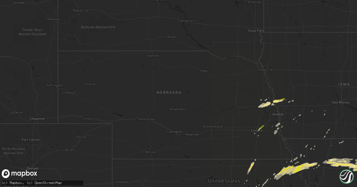 Hail map in Nebraska on October 30, 2013
