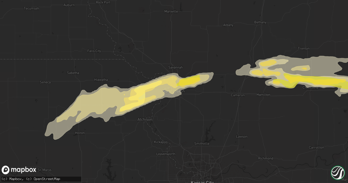 Hail map in Saint Joseph, MO on October 30, 2013