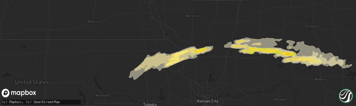 Hail map in Troy, KS on October 30, 2013