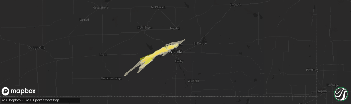 Hail map in Wichita, KS on October 30, 2013