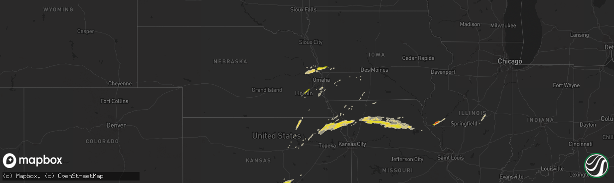 Hail map on October 30, 2013