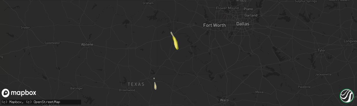 Hail map in Bluff Dale, TX on October 30, 2014