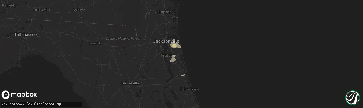 Hail map in Ponte Vedra Beach, FL on October 30, 2014