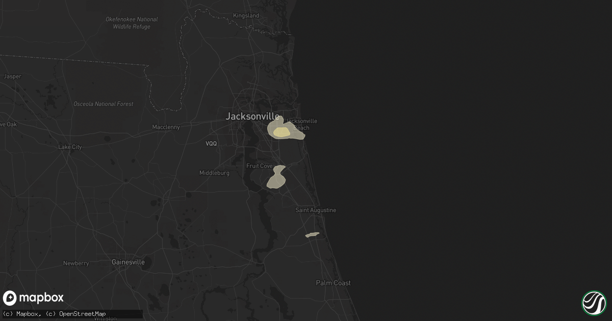 Hail map in Ponte Vedra Beach, FL on October 30, 2014