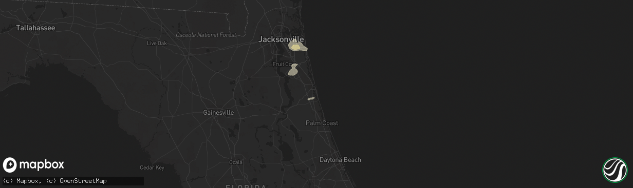 Hail map in Saint Augustine, FL on October 30, 2014