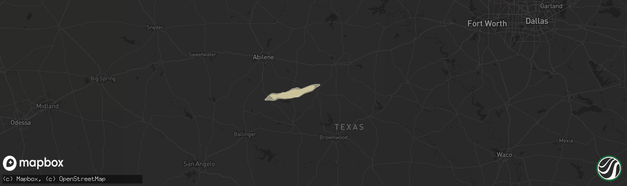 Hail map in Cross Plains, TX on October 30, 2015