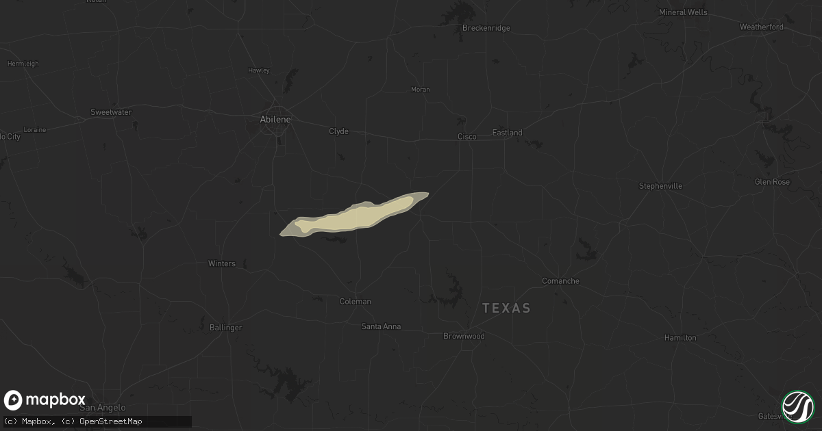 Hail map in Cross Plains, TX on October 30, 2015