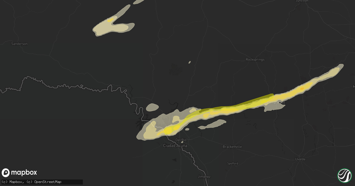 Hail map in Del Rio, TX on October 30, 2015