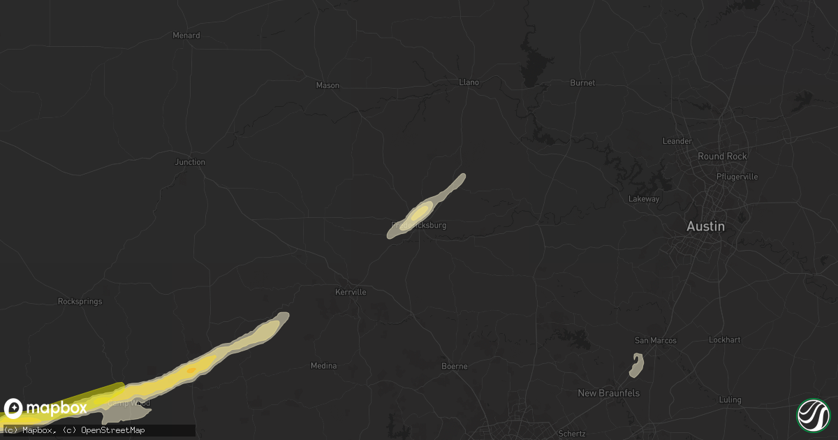 Hail map in Fredericksburg, TX on October 30, 2015
