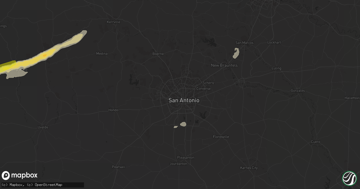 Hail map in San Antonio, TX on October 30, 2015