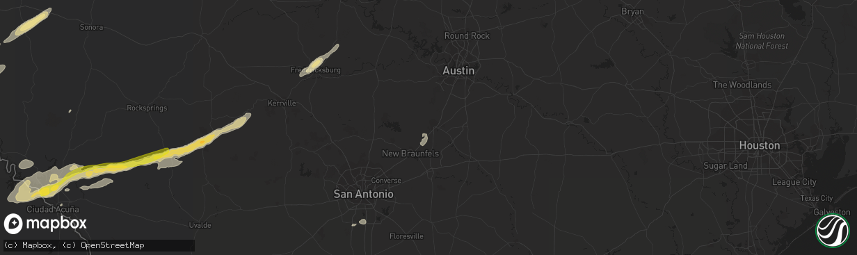 Hail map in San Marcos, TX on October 30, 2015