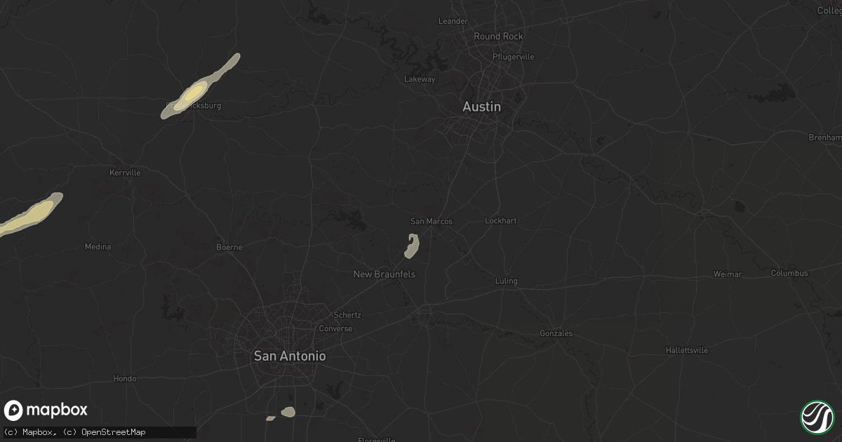 Hail map in San Marcos, TX on October 30, 2015