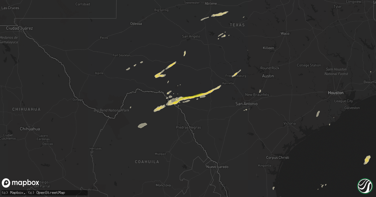 Hail map on October 30, 2015