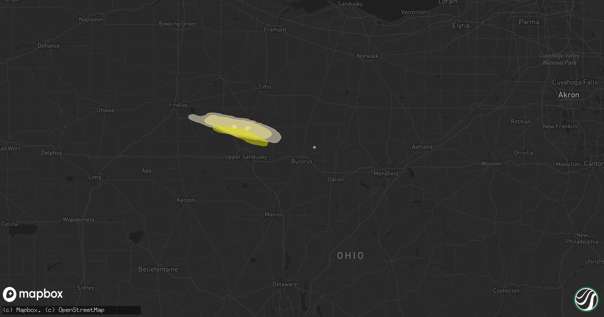 Hail map in Bucyrus, OH on October 30, 2016