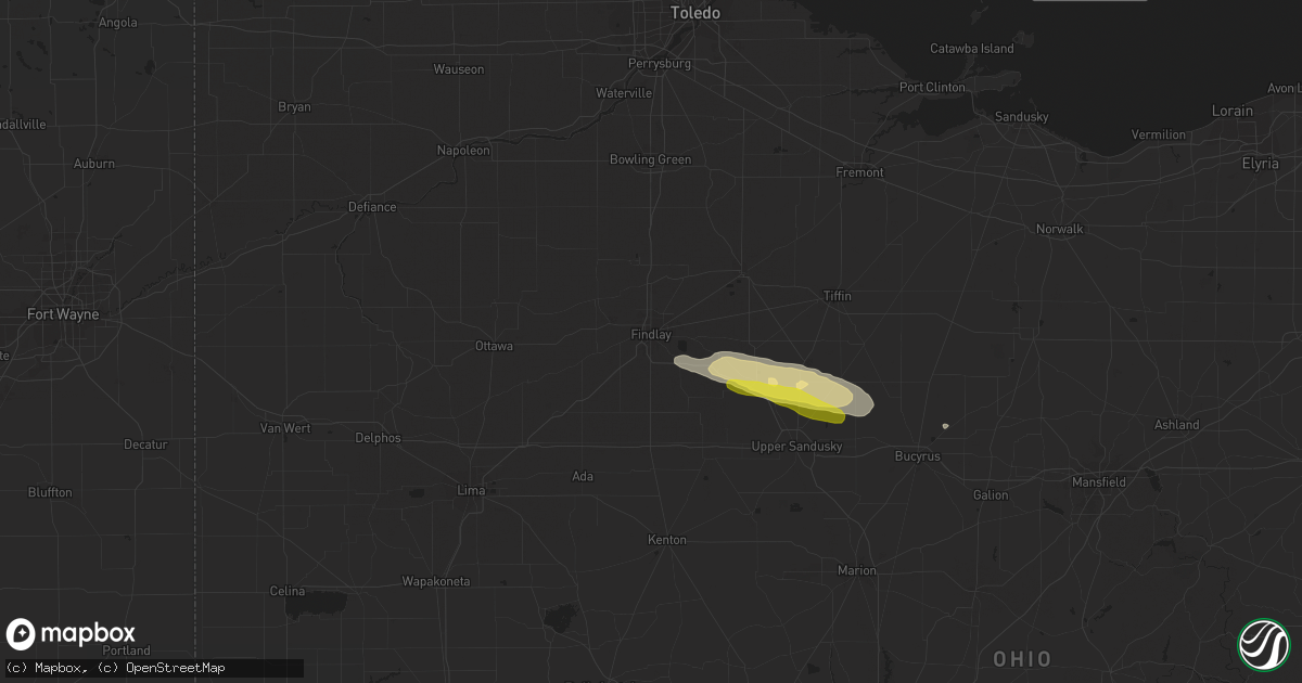 Hail map in Findlay, OH on October 30, 2016