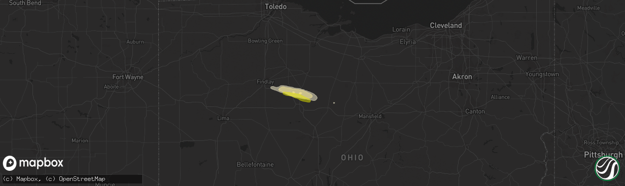 Hail map in Sycamore, OH on October 30, 2016