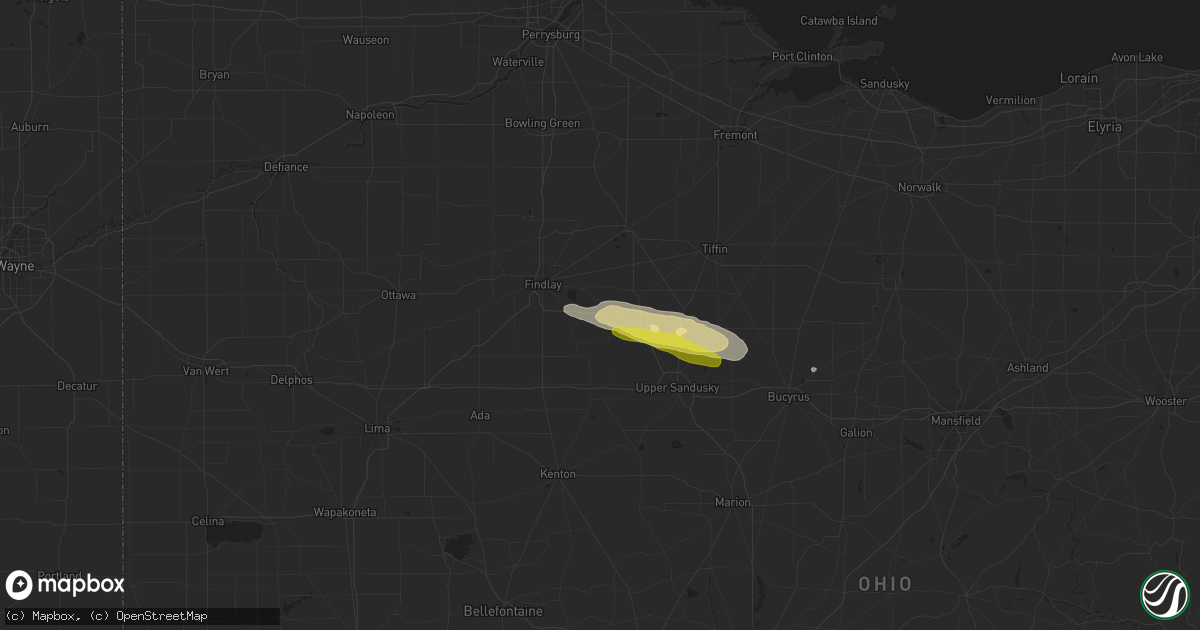 Hail map in Vanlue, OH on October 30, 2016