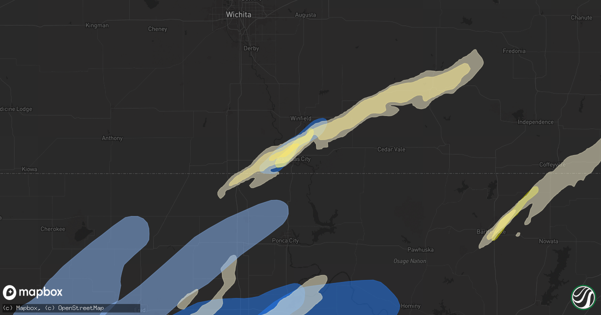 Hail map in Arkansas City, KS on October 30, 2024