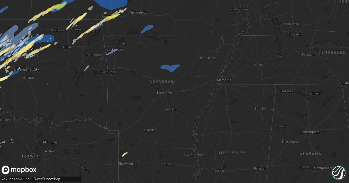 Hail map in Arkansas on October 30, 2024
