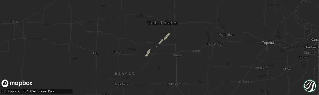 Hail map in Beverly, KS on October 30, 2024